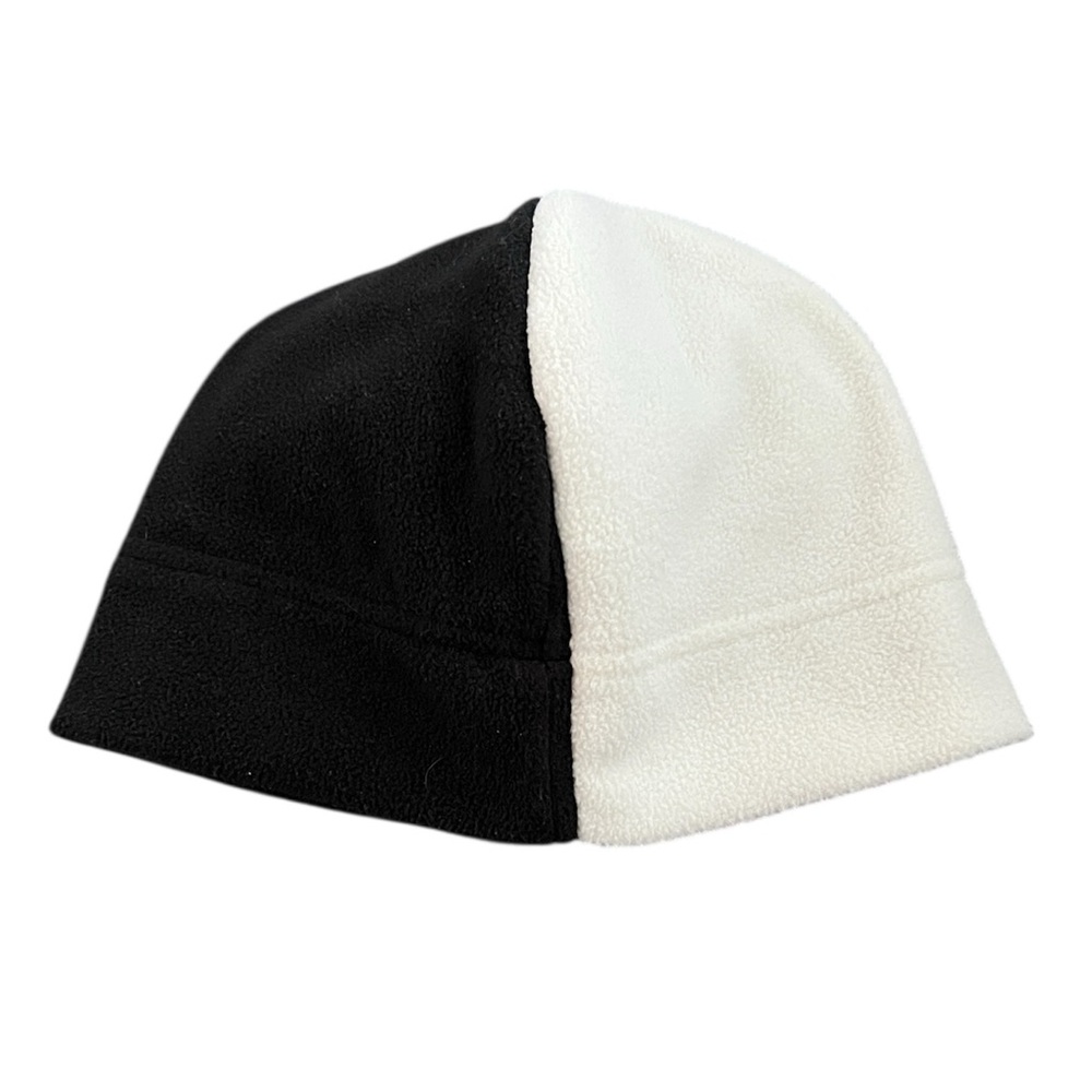 Black and White Fleece Winter Hat